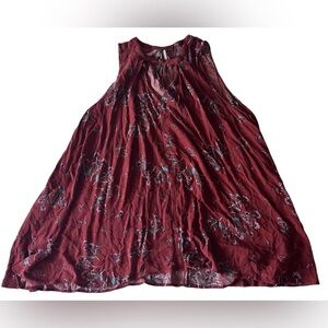 Free People Burgundy Floral Tunic